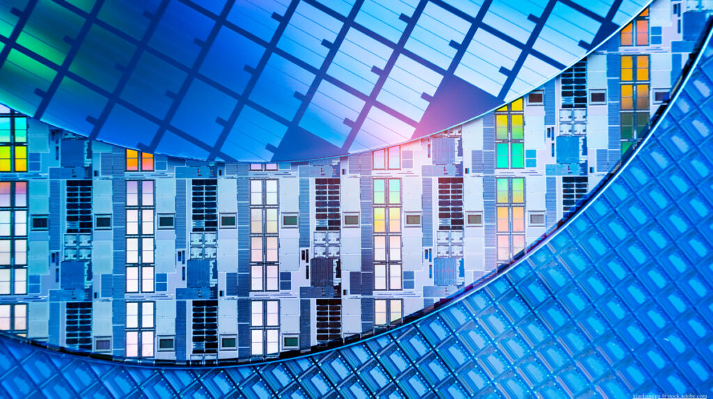 Silizium Waver bei der Herstellung von Mikrochips