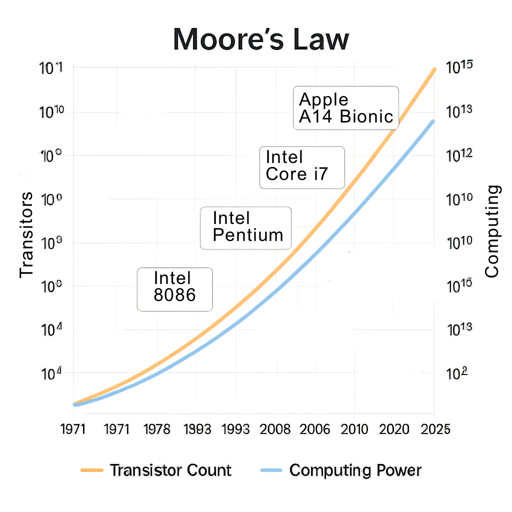 Moore's law 1965-2025